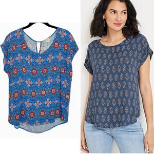 Pink Republic Floral Geometric Flowy Shirt